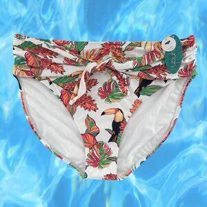 XL NWT mynah Toucan Tropical Print High-Rise Cheeky Swimsuit Bottoms Size 16W